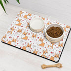 Corgi Dog Food & Water Mat, Pet Feeding Mat by Stunnoosy