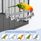 Bird Perch for Cage, Stainless Steel Parrot Perches - Image 7