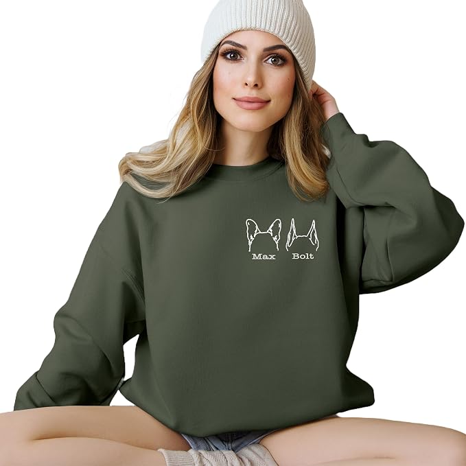 Custom Dog Mom Shirt for Women Pet Ears Sweatshirt - Image 2