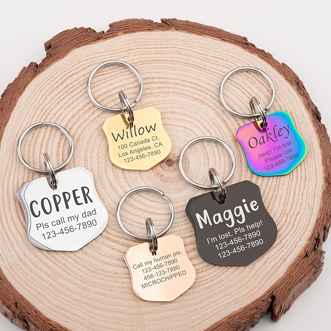 Anavia Personalized Pet ID Tags, Stainless Steel Glossy Laser Engraved Dog Cat - Image 8
