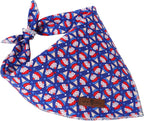 Lionet Paws Cotton Dog Bandanas, Comfortable Blue Red Sundae Dog Bandana Scarf - Image 2