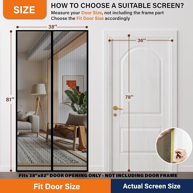 Magnetic Screen Door, Keep Bugs Out, Pet & Kid Friendly，Works - Image 2