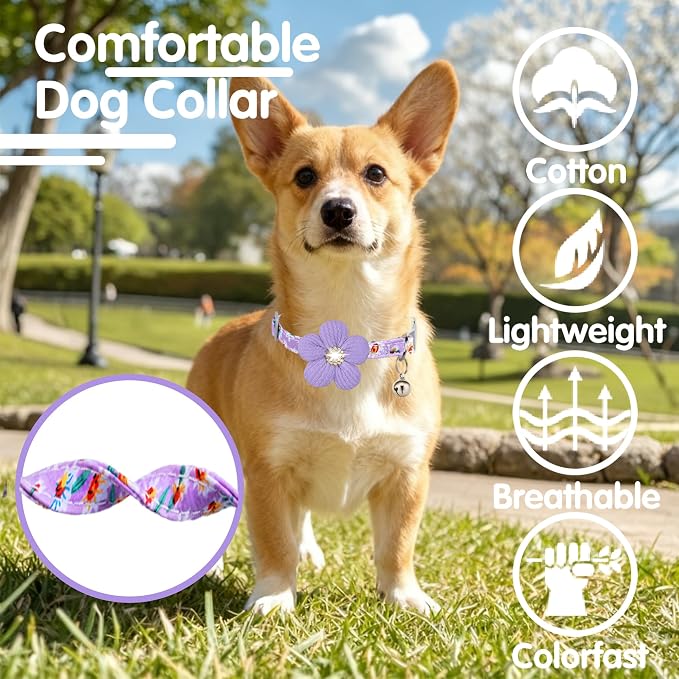 Medium Dog Collar with Flower, Dog Collars - Image 4