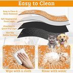 Retro Geometric Aesthetic Dog Food Mat, Quick Dry Dog Placemat Non Slip Rubber - Image 5
