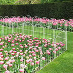 Decorative Garden Fence 17in x10ft, 10 Pack Rustproof Metal No Dig Fence Animal - Image 2