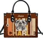 Personalized Pet Mom Leather Handbag – Custom Name Dog Cat Photo Purse - Image 7