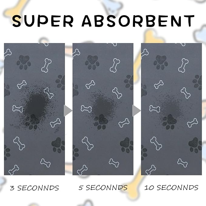Pet Cat Dog Food Non Slip Mat for Water Bowl, Quick Dry Absorbent Feeding Mat - Image 2