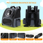 Bubble Cat Backpack Carrier, Expandable Cat Carrier Backpack, Breathable Pet - Image 7