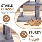 FDW | 36" Cat Tree Tower | Light Gray | Multi-Level Indoor Activity Center - Image 6