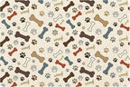 Dog Feeding Mat 24 x 16 Inch, Neutral Paw Bone Woof Dog Placemat Absorbent by Romart