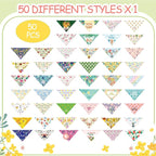 Chunful 50 Pcs Spring Dog Bandanas Bulk Flora Dog Bandanas Pet Triangle Scarf - Image 4