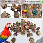 PINVNBY Wood Parrot Toys for Large Birds, Wire Link Durable Macaw Toys Extra - Image 3