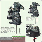 Solar Garden Outdoor Decor Bunny Statues, Figurine Decorations Rabbit - Image 2