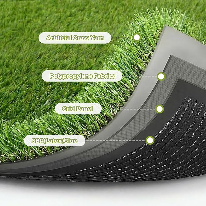 Artificial Grass Rug Indoor Outdoor, 6 x 10FT Faux Grass Turf - Image 2