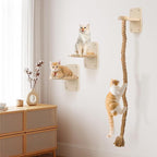 Cat Wall Shelves with 2 x 60 Inch Climbing Rope, Wall Mounted Cat Tree with - Image 5