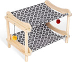 2-Layer Cat Hammock Bed, Breathable Washable Covers, Wooden Pet Furniture - Image 9