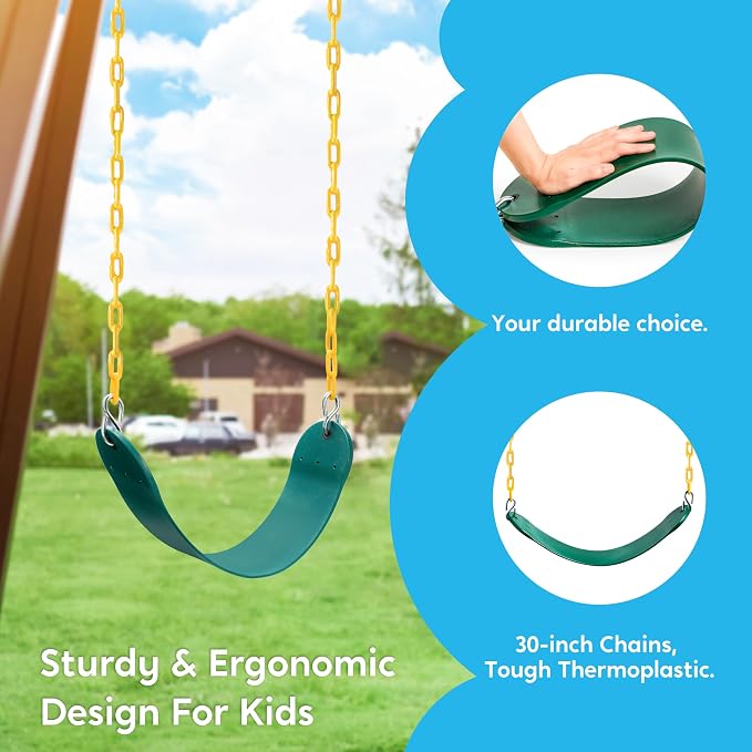 TURFEE 3 Pack Assorted Swing Set, Including 1 Gym Rings Trapeze Bar and 2 Pcs - Image 3