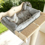 Cat Window Perch with Scratching Post, Bird Watching, Supports 45 lbs - Image 2