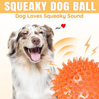 6-Pack 3.5” Squeaky Dog Balls, Durable Soft Spiky Chew Rubber Fetch Toy Balls - Image 6