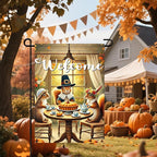 Welcome Garden Flag Autumn Garden Flag Adorable Squirrels Tea Party Decorative - Image 6