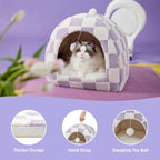 Lesure Cute Cat Beds for Indoor Cats - 2 in 1 Cat Cave Bed for Kittens and - Image 5