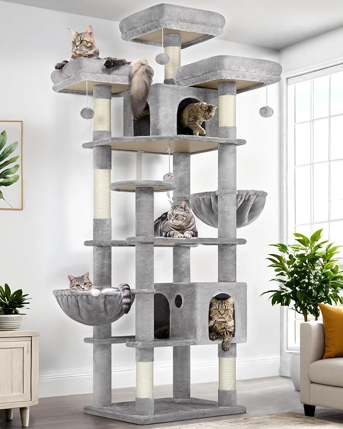 Globlazer Cat Trees and Towers for Multiple Adult Cats, 82-inch XXL Tall Cat by Globlazer