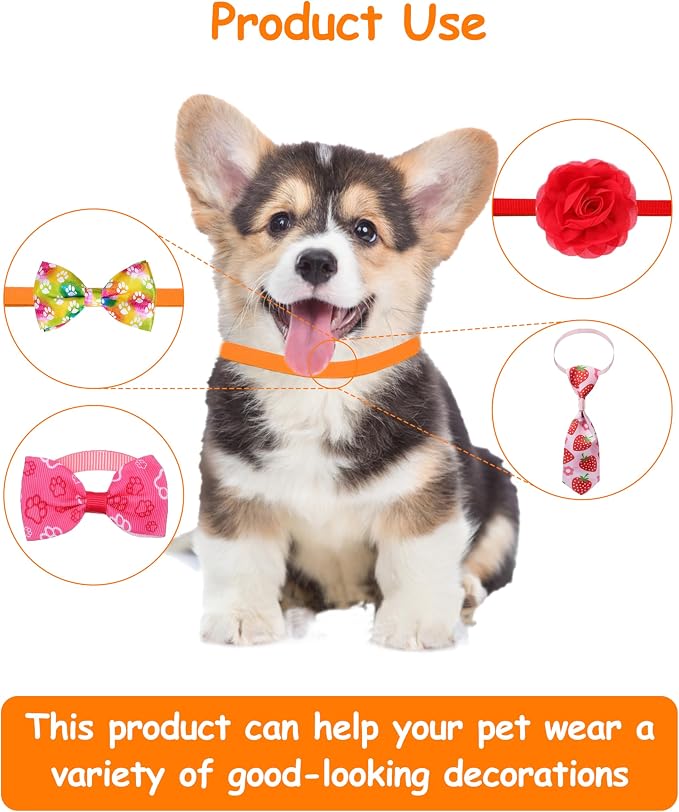 PET SHOW 150 Pack Dog Bow Tie Straps DIY Extension Strap - Image 5