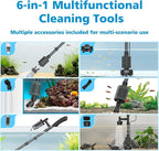 fishkeeper Electric Aquarium Vacuum Gravel Cleaner, 25W 6 in 1 Multifunction - Image 4
