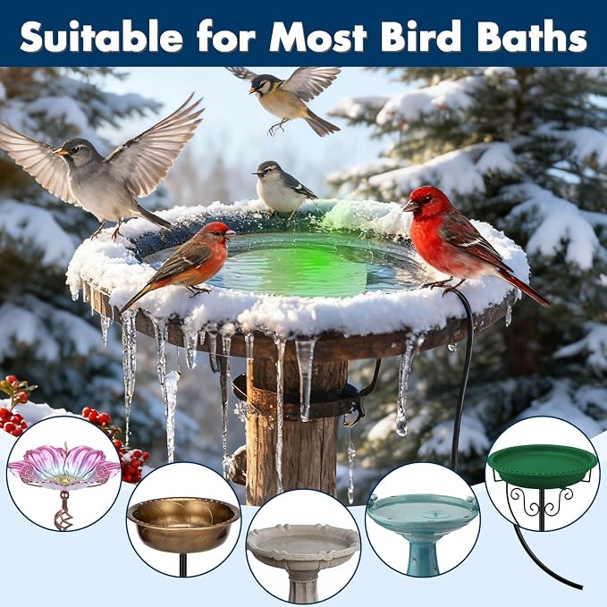 Outdoors 100W Bird Bath Heater for Winter, Birdbath Deicer Pond De-icer - Image 5