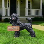 Poodle Statue Outdoor Decorations – Outdoor Dog Statue Standing Black Poodle - Image 4