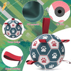 QDAN Dog Toys Soccer Ball with Straps：Durable Balls - Image 4