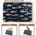 Cute Shark Dog Cat Food Mat, Absorbent Pet Feeding Mat - Image 2