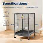 VIVOHOME 30 Inch Height Wrought Iron Bird Cage - Image 7