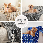 Dog Blanket Paw Bone Pattern 1 Pack 3 Colorful 40"*30" Super Soft Warm Flannel - Image 2