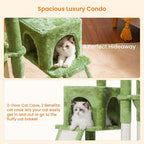 Heybly Cat Tree with Cat Self Groomer Brush, Cat Tower Condo - Image 6