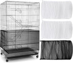 3 Pieces Large Adjustable Bird Cage Cover Seed Feather Catcher Birdcage Nylon by Shappy