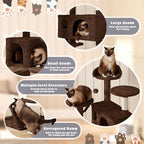 Yaheetech 54in Cat Tree Tower Condo Cat Furniture w/Scratching Post - Image 4