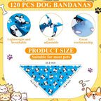 Sanwuta 120 Pcs Bandanas for Dogs Bulk Dog Bone and Paw Print Pattern Triangle - Image 2