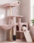 Heybly Cat Tree with Cat Self Groomer Brush, Cat Tower Condo by HEYBLY