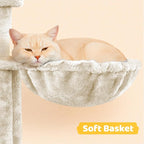 Yaheetech Cat Tree, 67in Large Tower w/ 3 Removable Teaser Sticks, 2 Kitten-Ear - Image 8