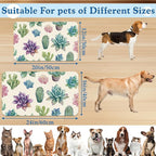 Cactus Flower Pet Feeding Mat for Floors–Christmas Stocking Absorbent Quick Dry - Image 2
