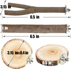 6 PCS Bird Perch Set, Natural Birch Wood Straight & Forked Perches - Image 2