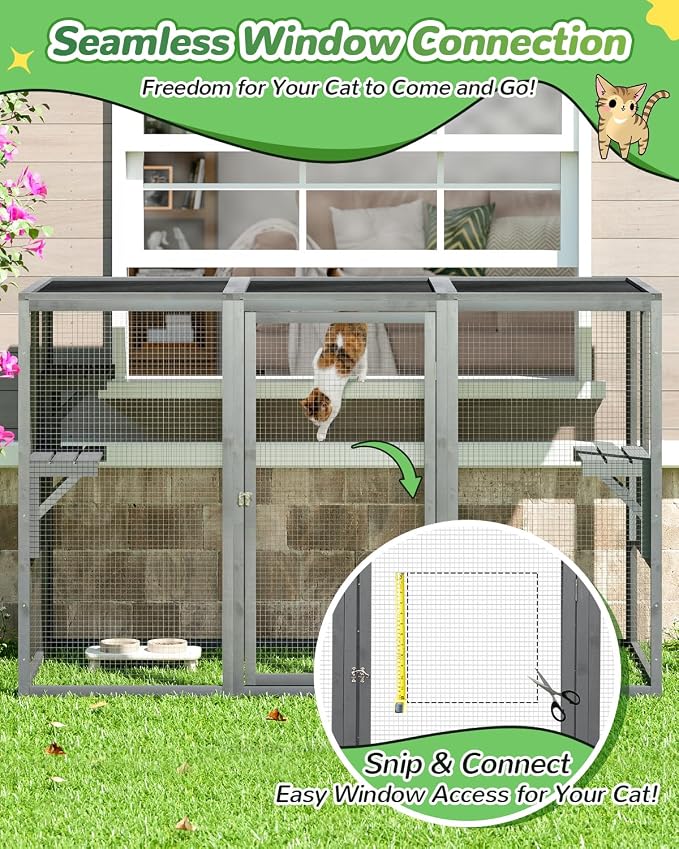 Catio Outdoor Cat Enclosure, Wooden Large Catios - Image 5