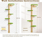 Floor to Ceiling Cat Tree for Kittens, Wall Mounted Cat Wall Furniture - Image 6