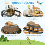 PawHut Parrot Stand Large Bird Perch Stand - Image 4