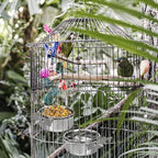 Okllen 4 Pack Bird Feeding Dish Cups, Detachable Stainless Steel Bird Food Bowls - Image 7