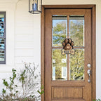 Dog Paw Prints Front Door Sign, I Woof You Bone Wood Hanger Outdoor Outside - Image 4