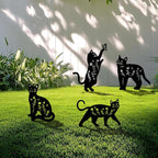 4 Pack Cat Metal Garden Decorative Stakes, Weather Proof Silhouette Statues by Yonisungardenandoutdoor