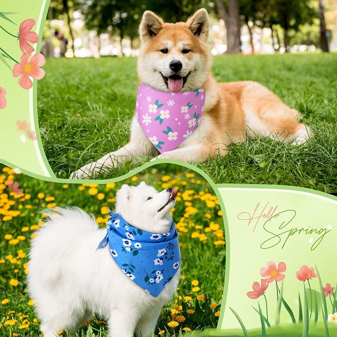 200 Pcs Spring Dog Bandanas Bulk Floral Dog Bandanas - Image 4
