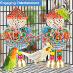 2PCS Bird Toys Parrot Foraging Shredder Hanging Toys Sola Balls - Image 3